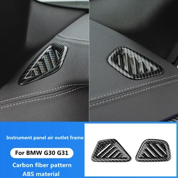 Автомобильный стайлинг с рисунком из углеродного волокна для BMW 2018-2022 новой 5 серии G30 G31, рамка для воздуховыпуска приборной панели, наклейка для интерьера
