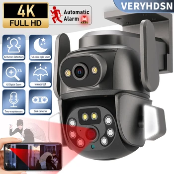 VERYHDSN 8MP 4k PTZ IP-камера Wifi 4-кратный Зум Камера с двумя Объективами ONVIF Видеонаблюдения Полноцветное Ночное Видение На Открытом Воздухе