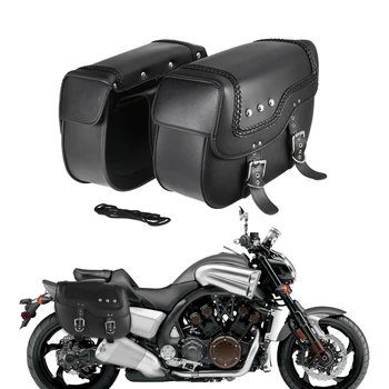 Боковые седельные сумки для мотоциклов из искусственной кожи, водонепроницаемая седельная сумка для хранения багажа для мотоцикла/электровелосипеда / велосипеда