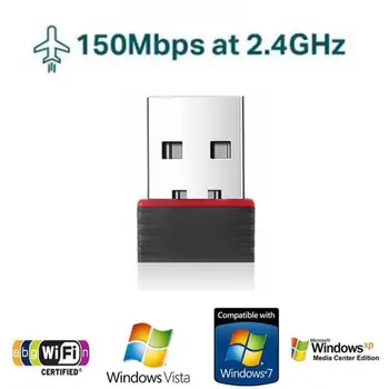 150 Мбит/с RTL8188 Беспроводная Сетевая карта Mini USB WiFi Адаптер LAN Wi-Fi Приемник Dongle Антенна 802.11 b/g/n для ПК Windows
