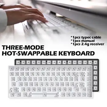 RGB CIY84 TESTER84 Hotswap DIY Механическая клавиатура Комплект проводной Type-c 3/5pin RGB Металлическая средняя рамка с подсветкой Индивидуальный Комплект