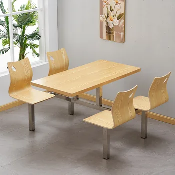 C0065 соединенный из нержавеющей стали обеденный стол из шифера для учащихся школьной столовой и стул для персонала фабрики обеденный стол 4_person c