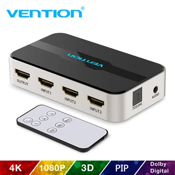 Vention HDMI Splitter 3 x 1 4K 3-портовый HDMI-переключатель 3 в 1 с выходом HDMI с аудио Toslink 3D 2160P Для Xbox 360 PS4 Smart TV