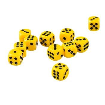 50 шт. Желтый Непрозрачный Шестигранный Набор точечных кубиков D6 RPG D & D НОВЫЕ Ролевые игры в кости 12 мм