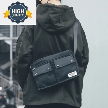 Стильная мужская корейская сумка через плечо, вместимость нескольких карманов, винтажная универсальная дорожная сумка-мессенджер для мужчин