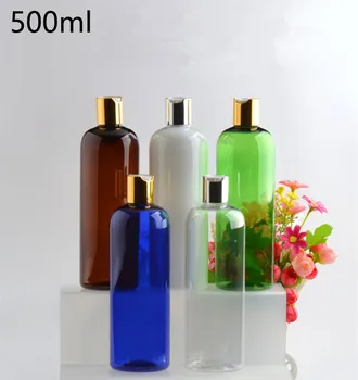 10 шт./лот, 500 мл, пустая пластиковая бутылка, прозрачная ПЭТ-бутылка с алюминиевым диском, верхняя крышка