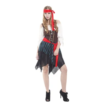 Женский костюм пирата Фантазии на Хэллоуин, Косплей Карибского пирата-воина, женский карнавальный фантазийный наряд для вечеринки