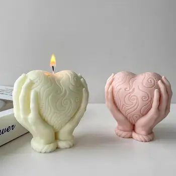 B0070 Ручные Ароматерапевтические свечи в форме сердца, Подходящие для Свадебного украшения, Гипсовая форма для выпечки Торта, Силиконовая форма для свечей