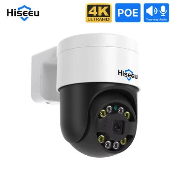 4K 8MP 2K 4MP PoE PTZ IP CCTV Камера Видеонаблюдения Безопасность Открытый 5-кратный Цифровой Зум Аудио Уличный ONVIF Цветной Для Hiseeu NVR