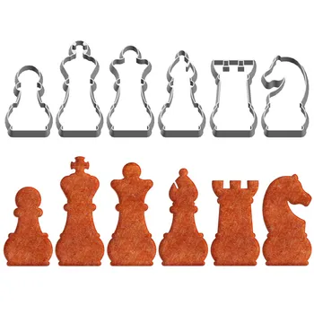 Международные Шахматы, 3D Пластиковая модель, Формочка для печенья, Пешка, Король, Королева, Слон, Ладья, Конь, Инструменты Для Выпечки Тортов для суши