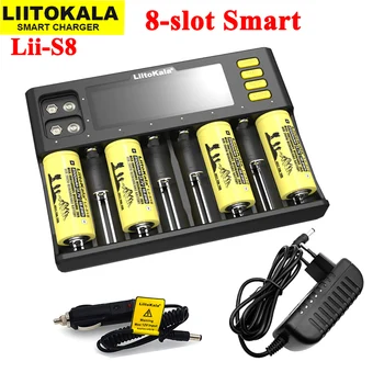 2023 Новое Зарядное устройство LiitoKala Lii-S8 3,7 V Li-ion NiMH 1,2 V Li-FePO4 3,2 V IMR 3,8 V для 18650 26650 21700 26700 AA AAA