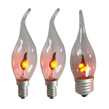 220V E14 3W Flame Fire LED Light Лампа Эдисона Освещение Винтажный Эффект мерцания Вольфрамовая Новая лампа со свечным наконечником
