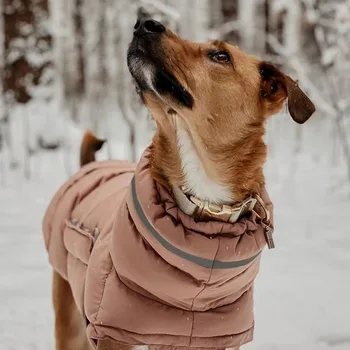 Водонепроницаемая куртка для крупных собак, Жилет для больших собак, теплый меховой воротник, пальто для домашних собак, Толстовка для французского бульдога, осень, зима