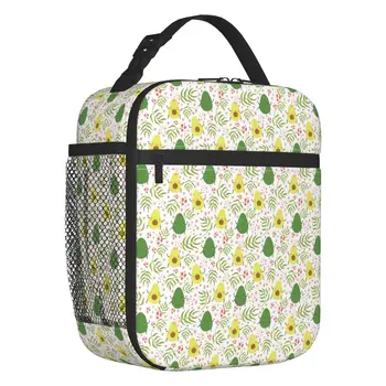 Милая Зеленая сумка для ланча с рисунком авокадо для женщин, Герметичный термосумка-холодильник, сумка для ланча, Пляж, Кемпинг, путешествия