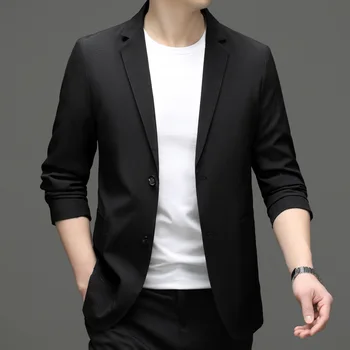 5923-2023 Мужской модный повседневный маленький костюм, мужской корейский 68-й вариант тонкого костюма, куртка сплошного цвета