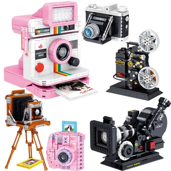 Мини-кирпичики Ретро Модель камеры Строительные блоки игрушки Идея камеры Модель Сборки кирпичей своими руками для девочек Развивающие игрушки