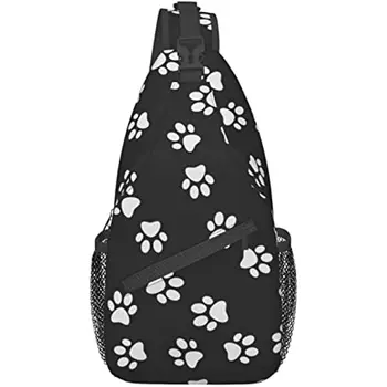 Нагрудная сумка с собачьей лапой, Многоцелевая сумка через плечо по диагонали, Дорожный Походный рюкзак, Повседневная Унисекс, один размер