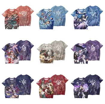 Honkai Star Rail; летняя модная новая футболка с принтом в стиле аниме; Binary; Одежда для отдыха с короткими рукавами для косплея; реквизит для периферийных игр; Одежда