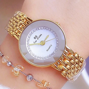 Женские наручные часы с маленьким циферблатом, Роскошный бренд, Водонепроницаемые женские часы из нержавеющей стали и золота Relogio Feminino