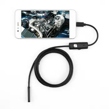 5,5 мм Эндоскопическая Камера HD USB Эндоскоп С 6 светодиодами 1/1,5/2/3,5/5 М Мягкий Кабель Водонепроницаемый Инспекционный Бороскоп для ПК Android