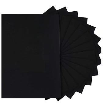 50 Листов Черной Самоклеящейся Бумаги толщиной 250 гсм для Изготовления открыток, Приглашений, печати канцелярских принадлежностей