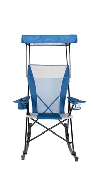 Сетчатое походное кресло-качалка с навесом, синее и серое, съемные качалки, для взрослых