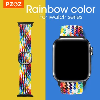 Плетеные ремешки PZOZ Для Apple Watch 8 7 6 SE 5 4 49 мм 42 мм 38 мм 44 мм 40 мм 41 мм 45 мм Ремешок Для Часов iWatch Серии Wristband Ремешок