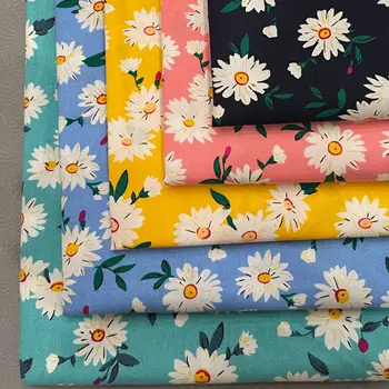Цветы маргаритки и растения, 100% хлопок 40-х годов, ткань Liberty с цифровой печатью для шитья, ткань для платья, юбка, детский Дизайнерский поплин