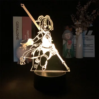 Xiangling Genshin Impact Game, 3D ночник для декора спальни, милый цветной подарок на день рождения, светодиодная лампа, Манга, милый подарок для ребенка