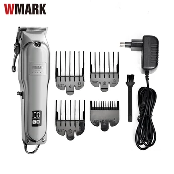 Цельнометаллическая беспроводная машинка для стрижки волос WMARK NG-2037, электрическая машинка для стрижки волос 2500 мАч