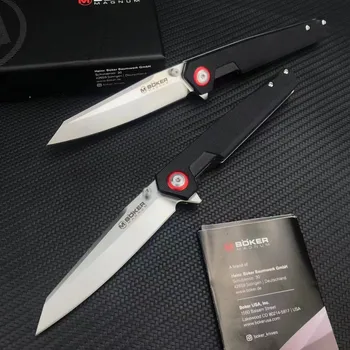 Boker Magnum Карманный Складной Нож Черный G10 Ручки Ourdoor Тактический Охотничий Кемпинг Складной Нож Для Самообороны Утилитарные Инструменты Подарки