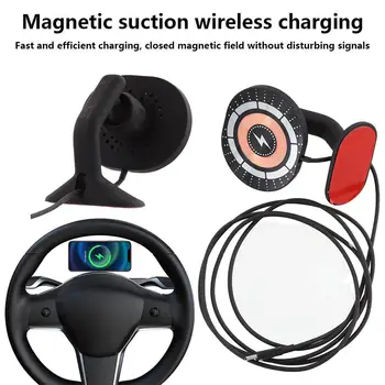 Автомобильный держатель для телефона, магнитное беспроводное автомобильное зарядное устройство, Адсорбируемый держатель для смартфона для Tesla Model 3, крепления для модели Y, Аксессуары