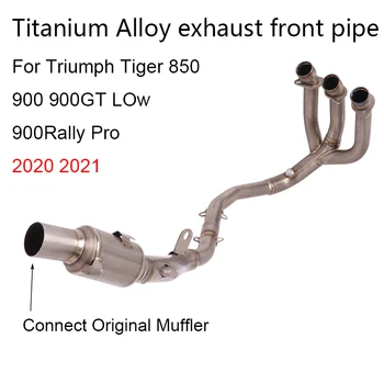 Слипоны Для Triumph Tiger 900 850 900GT Low/900Rally Pro 2020 2021 51 мм Выхлопная Передняя Труба Мотоцикла Из Оригинального Титанового Сплава