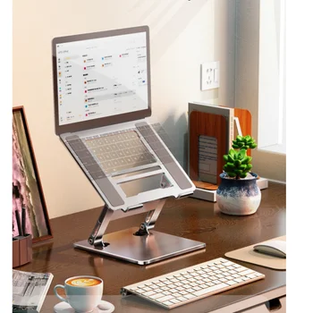 Подставка для ноутбука с Возможностью Поворота на 360 °, Держатель для ноутбука, Подъемная Подставка из алюминиевого Сплава, Совместимая с кронштейном для ноутбука 9,7-17 Дюймов