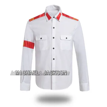 Верхняя одежда с антивоенной повязкой MJ Michael Jackson CTE с вышивкой Черного, красного, белого Цвета, имитирующая рубашку