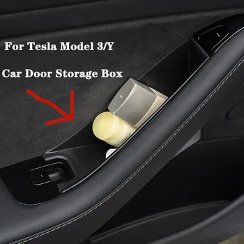 Коробка Для Хранения Дверей Автомобиля Tesla Модель 3 Модель Y Автомобильная Внутренняя Боковая Дверная Ручка Органайзер Коробка Для Укладки Интерьера Автомобиля Модель Y Аксессуары