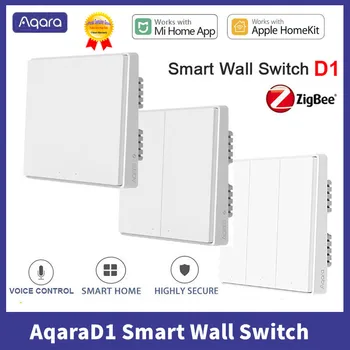 Aqara Smart Switch D1 Zigbee Беспроводной выключатель света 3 Кнопочный Ключ с нейтральным голосовым управлением для Xiaomi Mijia Mi Home Kit