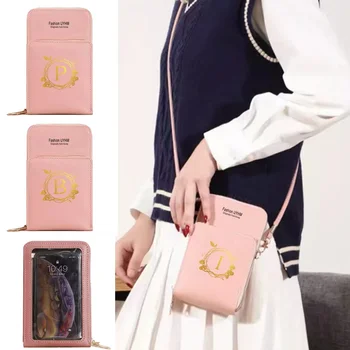 Универсальная сумка для мобильного телефона с рисунком венка и сенсорным экраном, Женская сумка, кошельки из искусственной кожи, держатель для карт, сумка через плечо