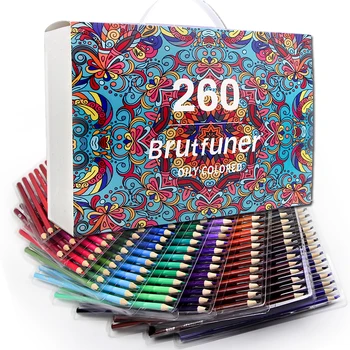Brutfuner 260 Цветных Профессиональных Карандашей для рисования маслом по дереву, Студенческий набор карандашей для рисования Lapis De Cor для школьных принадлежностей для рукоделия