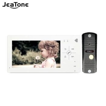 JeaTone 4,3/7 Дюймов 1200TVL Камера HD Видеодомофон Домофон с несколькими языками, Водонепроницаемый Дверной звонок, простая установка