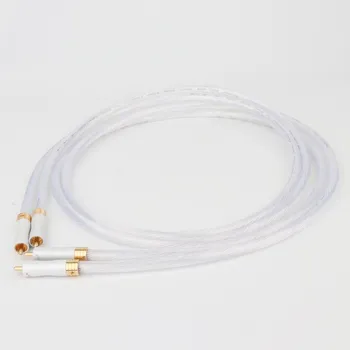 Пара высококачественных 5N посеребренных OCC RCA кабелей Аналоговый кабель RCA Аудиокабель посеребренный
