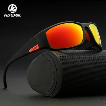Бренд KDEAM Мужские поляризованные солнцезащитные очки TR90 с прямоугольным покрытием, Очки для вождения, Спортивные очки Gafas De Sol KD111