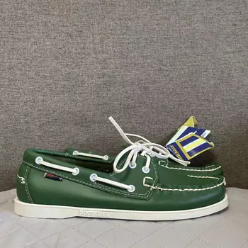 Мужская аутентичная обувь для доков Sebago -Премиальная кожаная обувь для лодок с острым носком на шнуровке AC062