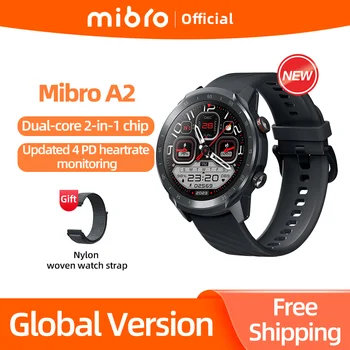 [Мировая премьера] Mibro A2 Спортивные смарт-часы с Bluetooth-вызовом, 1,39-дюймовый HD-экран, 4PD, Мониторинг ЧСС, Круглые Двойные ремешки, Мужской подарок