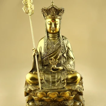 Монах горы Цзюхуа, Статуя Бодхисаттвы Будды Кшитигарбхи из Чистой Меди, Открывающий Свет, Буддийские Принадлежности, Фигура Будды