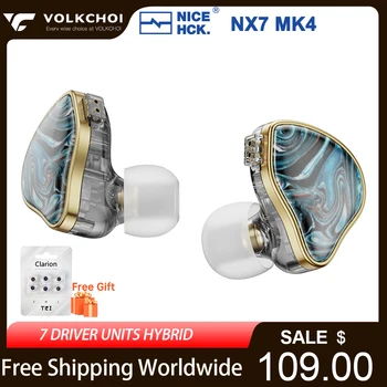 NiceHCK NX7 MK4 Hi-Fi Наушники с 7 Драйверами Гибридный проводной наушник Со Съемным 0,78 мм 2-контактным кабелем NX7 MK4 Наушники-вкладыши