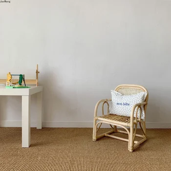 роскошный скандинавский стул для гостиной из ротанга, Детский Маленький Табурет с детской спинкой, Стулья для гостиной, Бытовая мебель