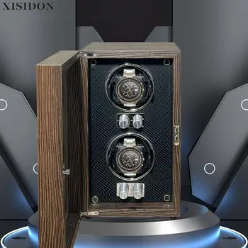 Автоматическая Моталка для часов XISIDOON с древесным зерном, Механическая коробка для хранения часов, Пылезащитный Вращатель для бытовых часов, Пользовательское название