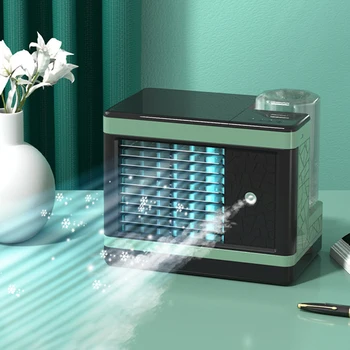 Электрический вентилятор с водяным охлаждением, водяной куб, Мини-немой вентилятор для кондиционирования воздуха, Портативный настольный распылитель, домашний офис, USB-вентилятор на лето