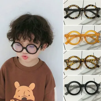 Круглые детские очки, Детские очки для девочек и мальчиков, Детская Прозрачная оправа, Детские Подарочные защитные солнцезащитные очки 2-12